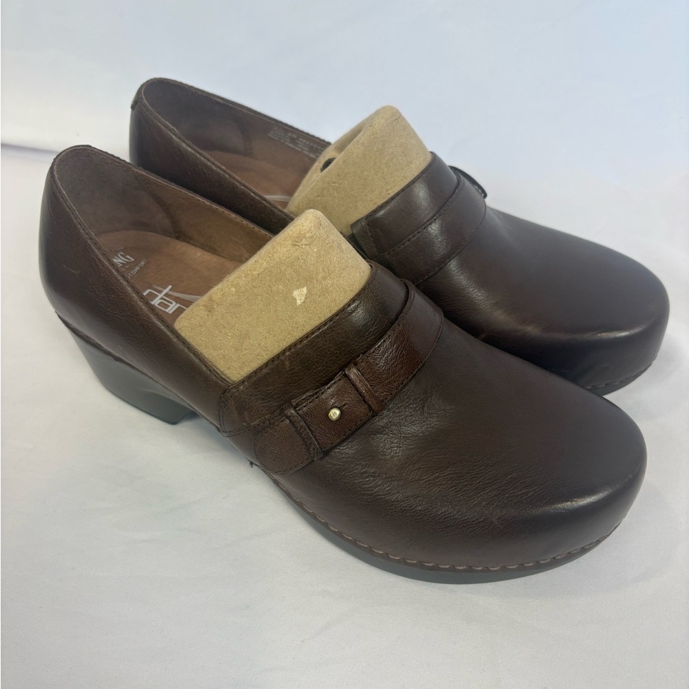 Comfortable Brown Leather Slip-On Heels by Dansko New Size 40